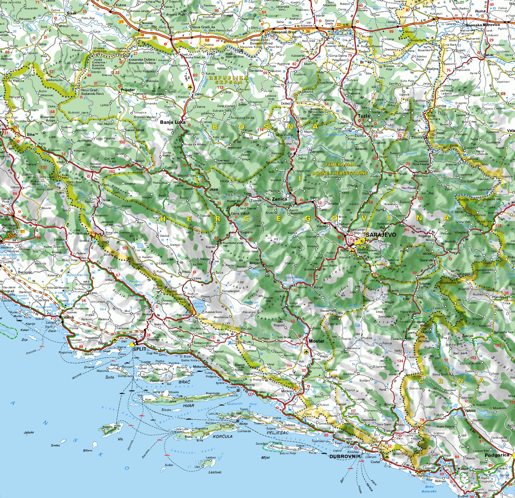 mapa beograda sa daljinarom Auto karta BIH – Motorna vozila mapa beograda sa daljinarom